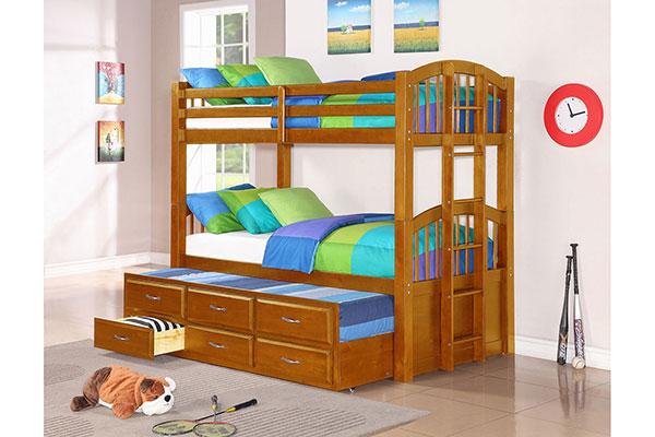 oak bunk beds with storage