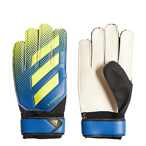 yellow and blue football gloves