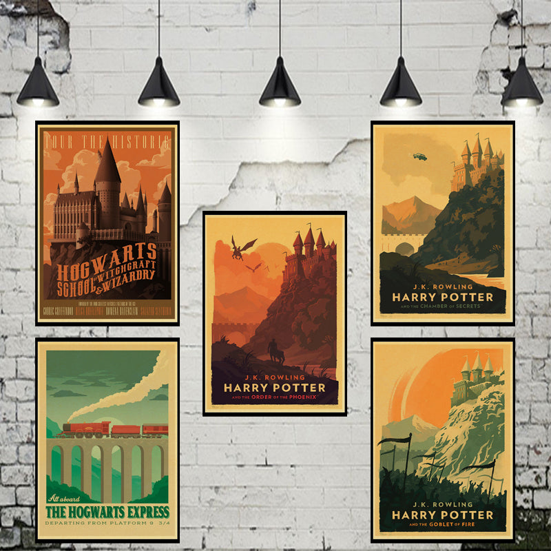 Vintage Harry Potter Movie Poster Platform 9 3/4 Hogwarts Express Decor Sign 