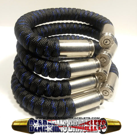 thin blue line paracord beararms bullet casings jewelry bracelets