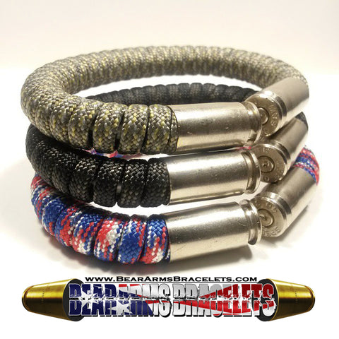 acu digital touch of grey and patriot paracord bullet bracelets