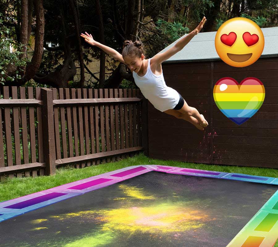 rainbow trampoline pads