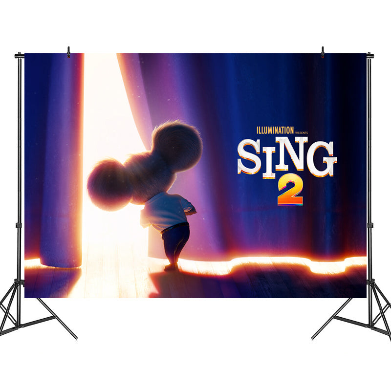 Sing 2 Birthday Backdrop Curtain Background Photo Booth Stand Party Wa