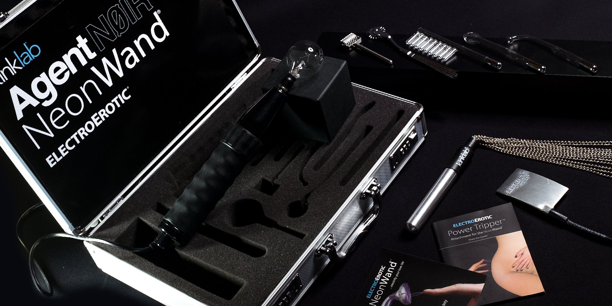 Male Stockroom Blog: Product Highlight on KinkLab's Agent Noir Neon Wand Kit