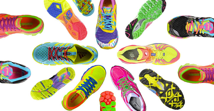 colorful running shoes
