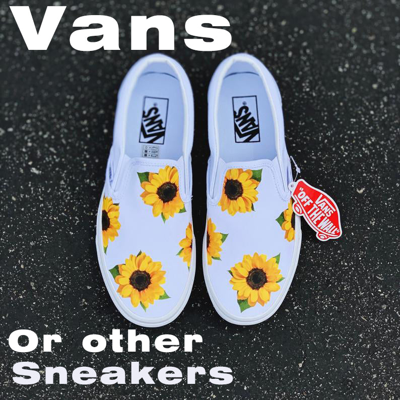 vans shoes with sunflowers