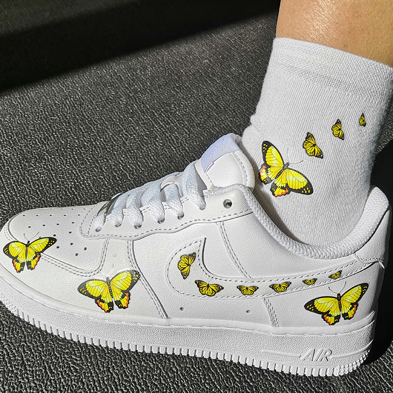 nike air force 1s with butterflies