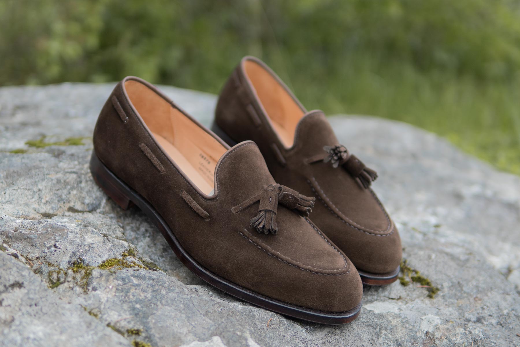 Crockett & Jones Cavendish Tassel Loafers In Dark Brown Suede