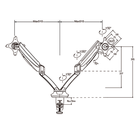 Gladius Double Monitor Arm