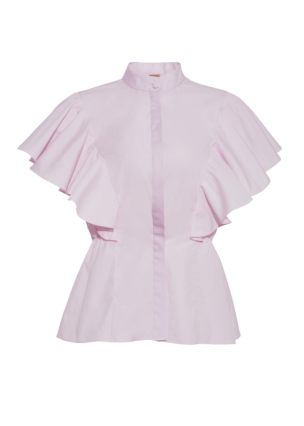 RUFFLE SHELL IN COTTON POPLIN