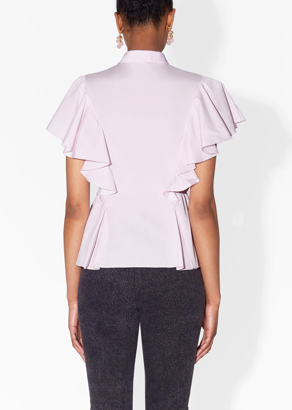 RUFFLE SHELL IN COTTON POPLIN
