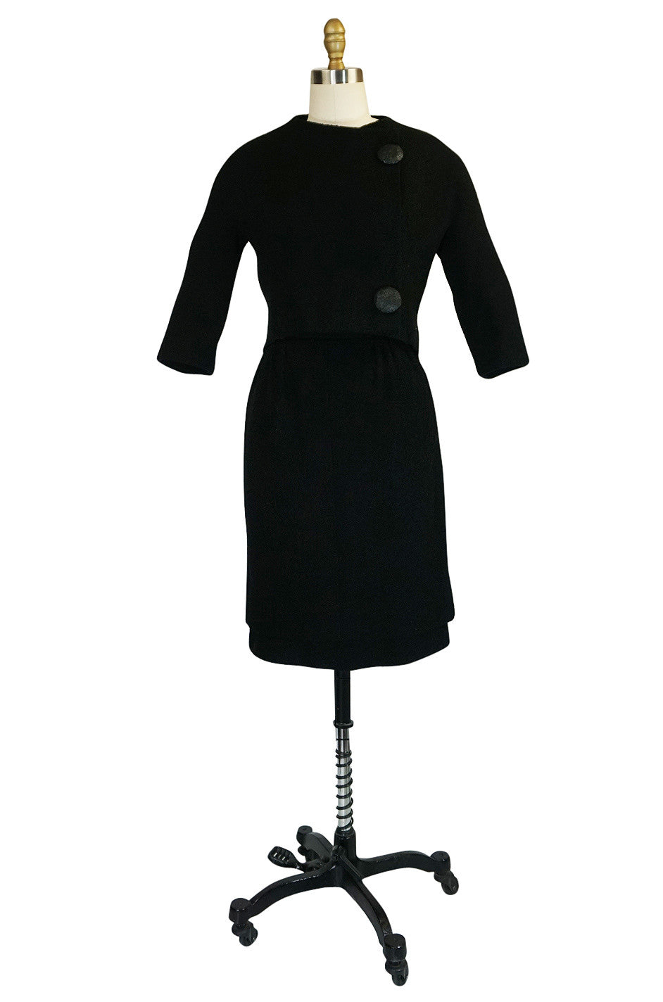 efterligne lunken Suradam c1957 Black Cristobal Balenciaga Haute Couture Suit – Shrimpton Couture