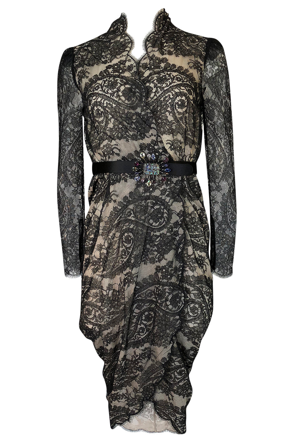 alexander mcqueen black lace dress