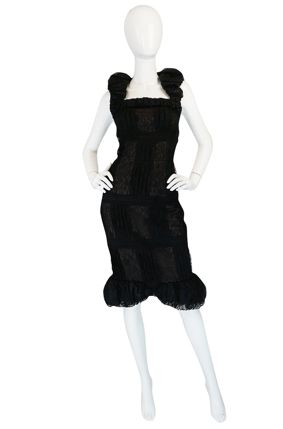 chanel black lace dress