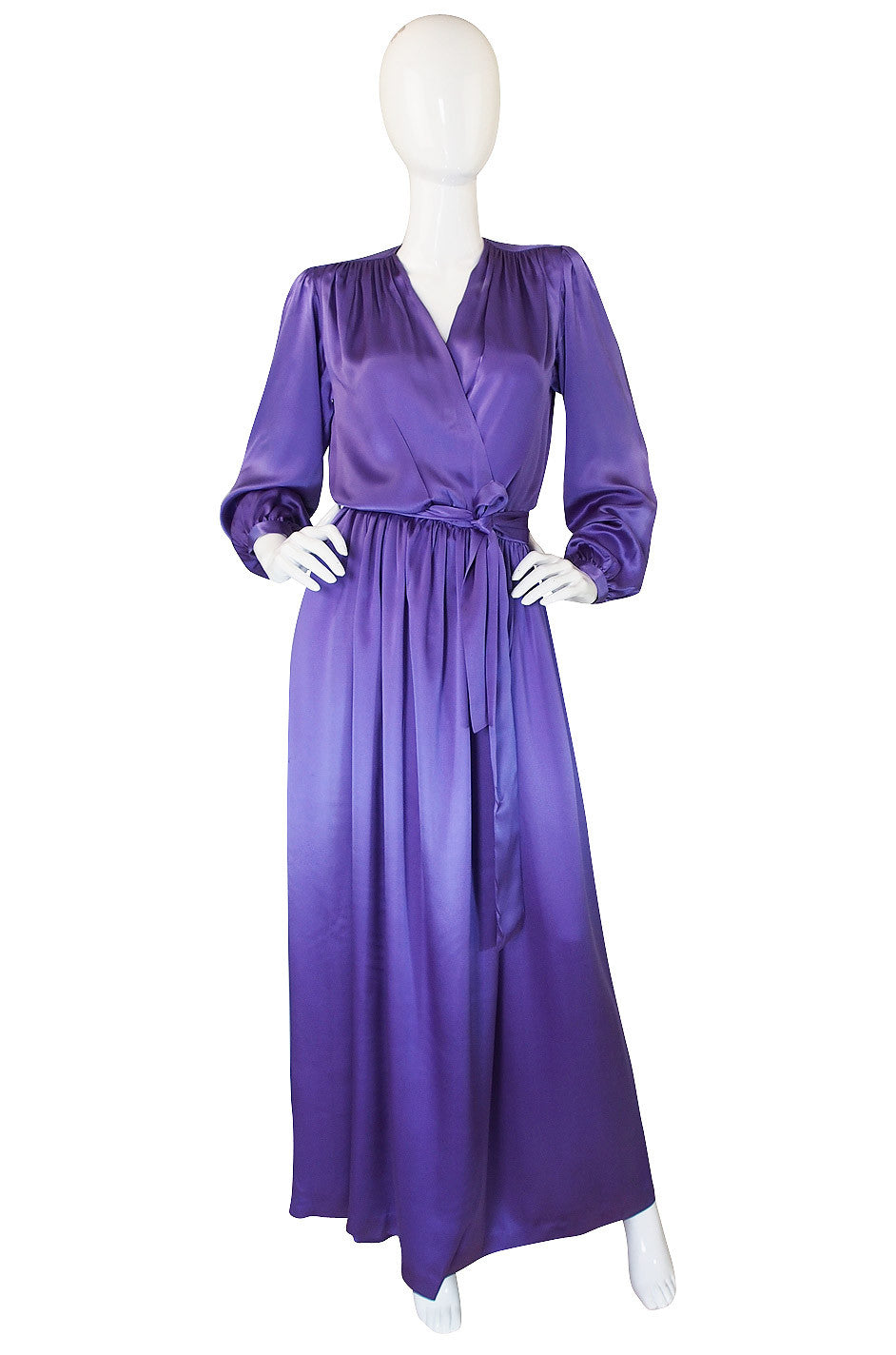 purple silk wrap dress