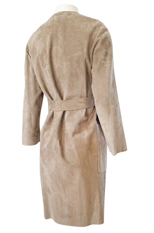 Spring 2014 Burberry Prorsum Runway Butter Soft Suede Wrap Coat