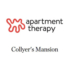 Apartment Therapy Logo and article about Collyer's Mansion being perfect for colorful home decor