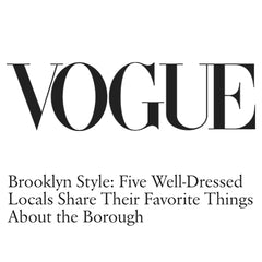 Vogue Logo and article about Collyer's Mansion being perfect Brooklyn boutique