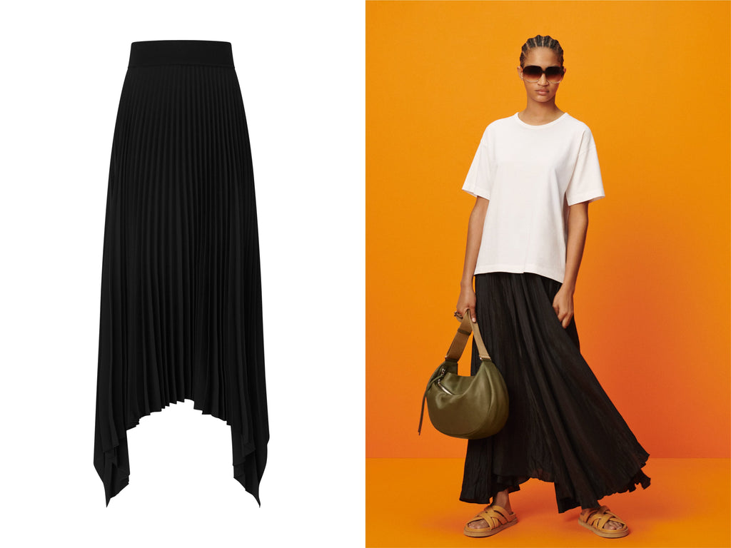 Manifesto Joseph Womens Black Ade Plisse Skirt