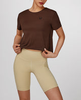 Lightweight Cropped T-shirt - Mocha