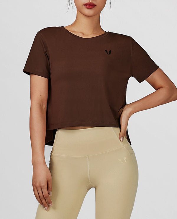 Lightweight Cropped T-shirt - Mocha