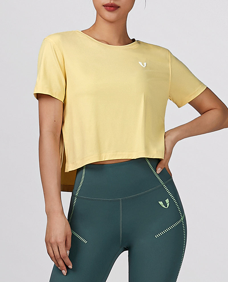 Lightweight Cropped T-shirt - Yellow