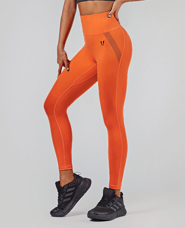 Ankle-Length Workout Leggings - Orange