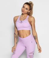 Dreamy Mesh Sports Bra - Purple - Firm Abs Fitness