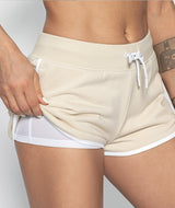 Anti-lighting Sports Shorts - Beige - Firm Abs Fitness