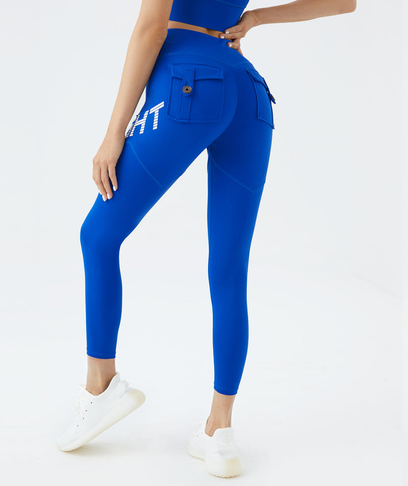 Fight High Waist Workout Leggings In Blue