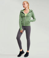 Knit Zip Hoodie - Green