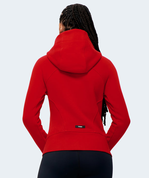 Knit Zip Hoodie - Red