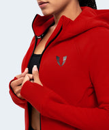 Knit Zip Hoodie - Red