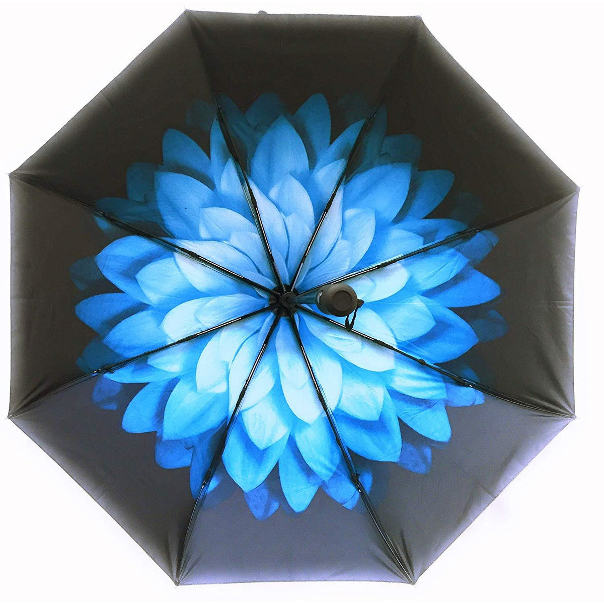Leafs With Lemons And Flowers fashion print cute Windproof automatic tri-fold umbrella sun UV protection Sun umbrella 