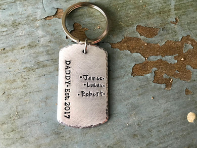 Dog Tag Keychain- Up to 8 Names!