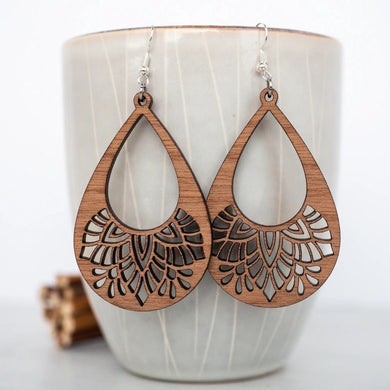 Mandala Wood Earrings