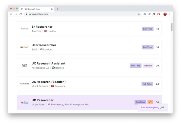 UX Research Jobs website