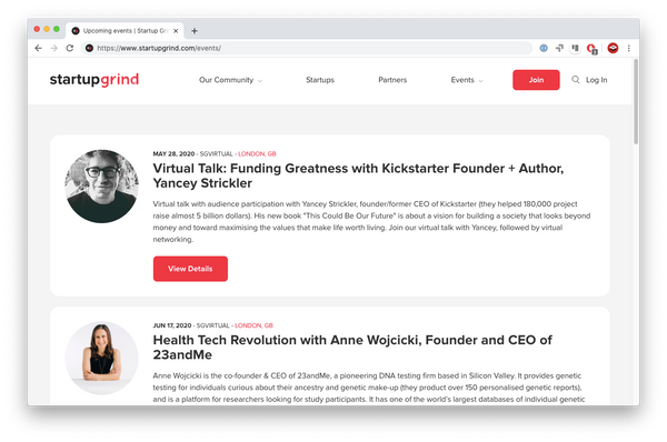 StartupGrind website