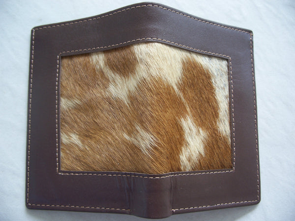 Real Fur Wallet Genuine Leather Card/ID Holder Purse with Real Cow Ski