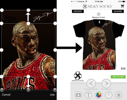 How to create your own tshirt using the silky socks app!