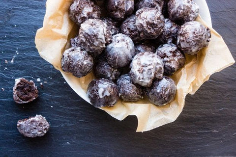 world chocolate day dark choc donut holes