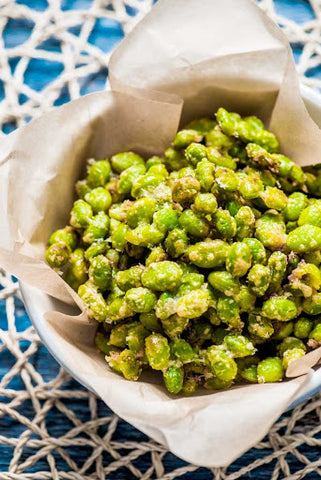 healthy movie snacks crispy parmesan edamame