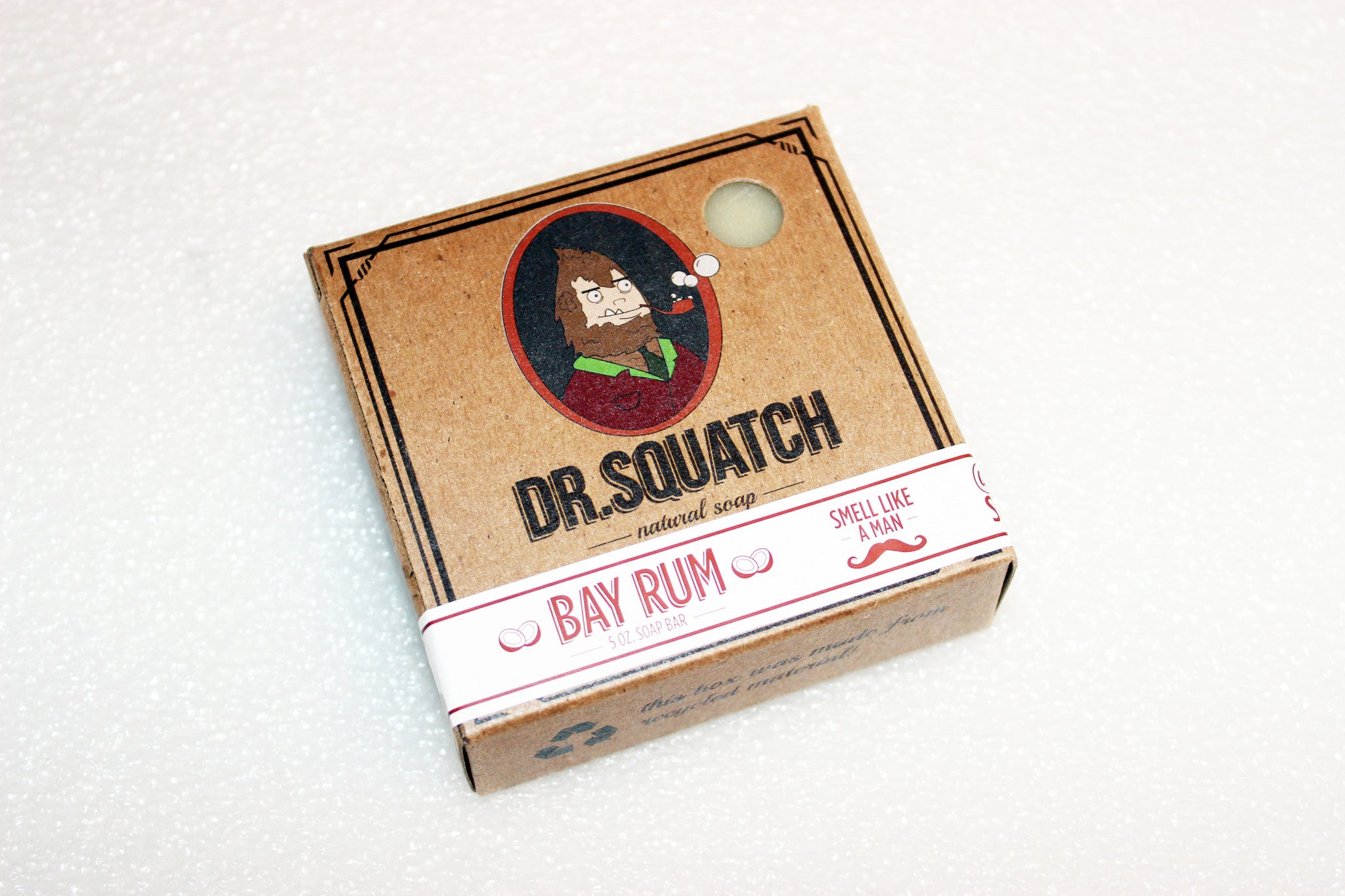 Dr. Squatch Bay Rum Soap packaging