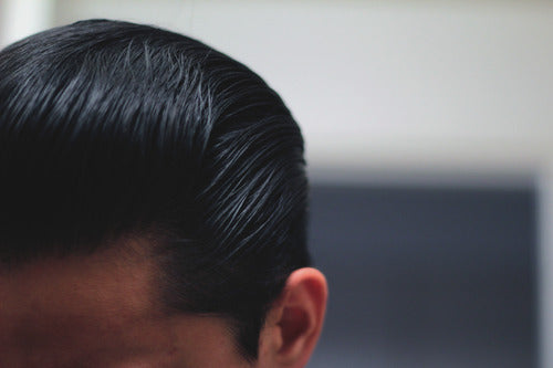 The Pomp's Hair With Layrite Deluxe Pomade