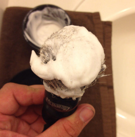 Col. Conk Black Shave Brush with cream