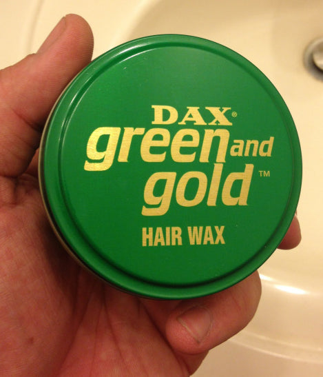 DAX Green and Gold Hair Wax Top Can
