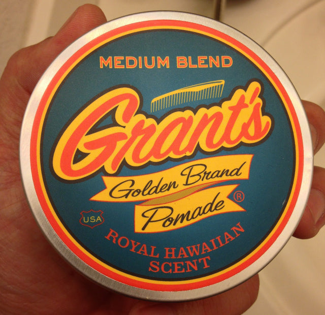 Grant's Golden Brand Pomade Medium Blend top label