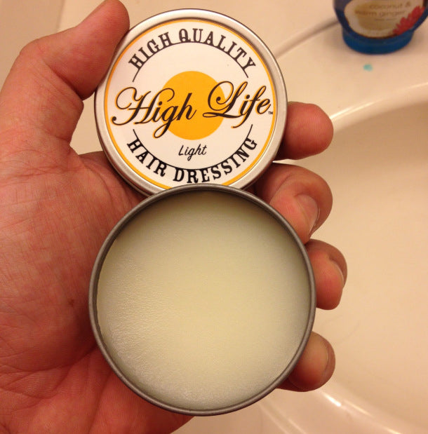 High Life Light Pomade open can