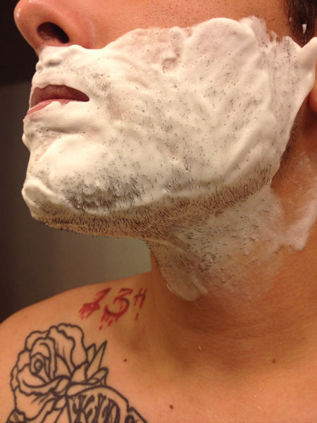 Suavecito Shaving Creme Lather On Face