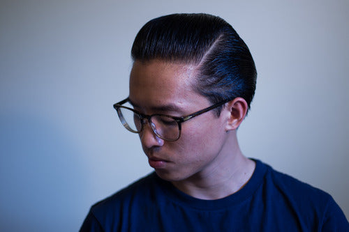 The Pomp hair styled with Mr. Ducktail Wax - Side View